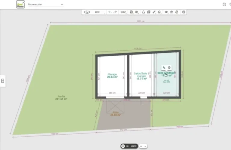 Plan d'une maison fait avec le logiciel kozikaza