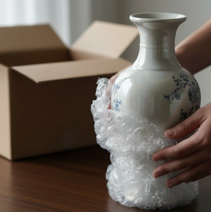 objet protégé par du papier à bulle