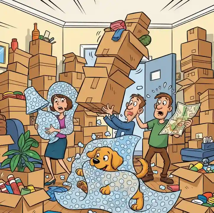 scene de bd d'un demenagement