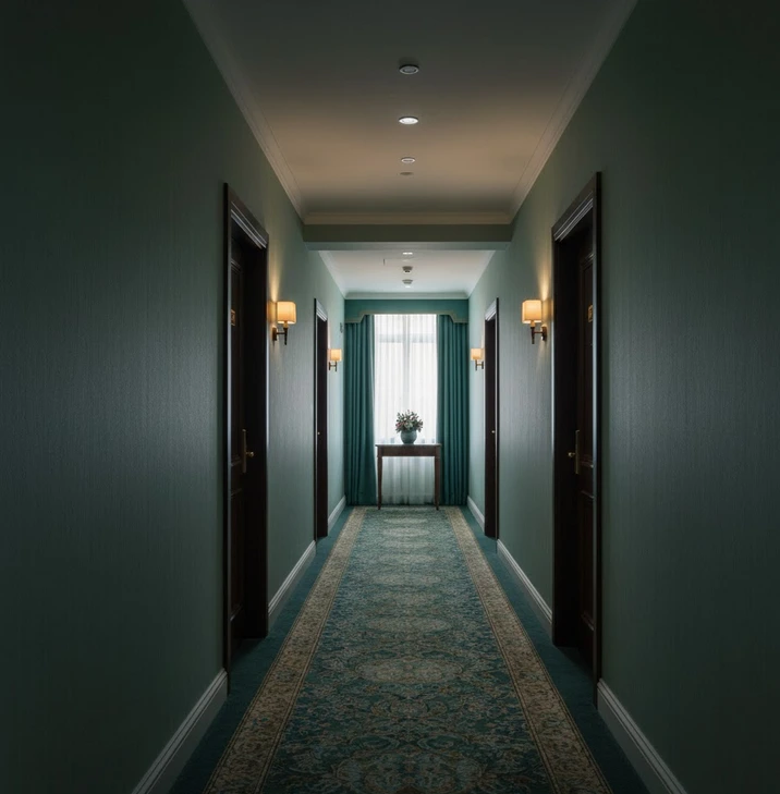 couloir couleur vert d'eau