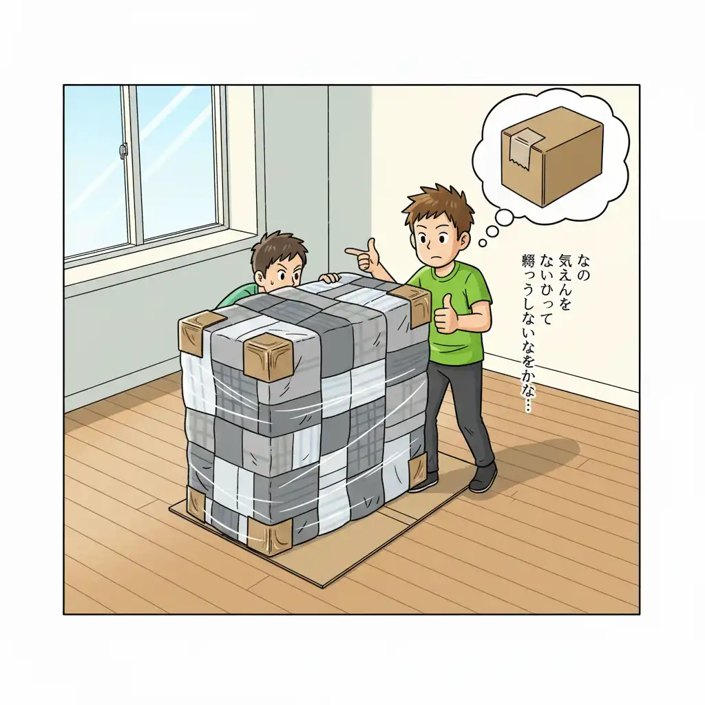 Meuble protégé avec des couvertures et draps