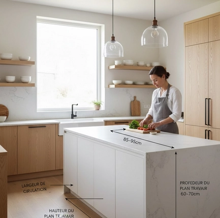 🍽️ Quelle largeur pour un plan de travail de cuisine ?