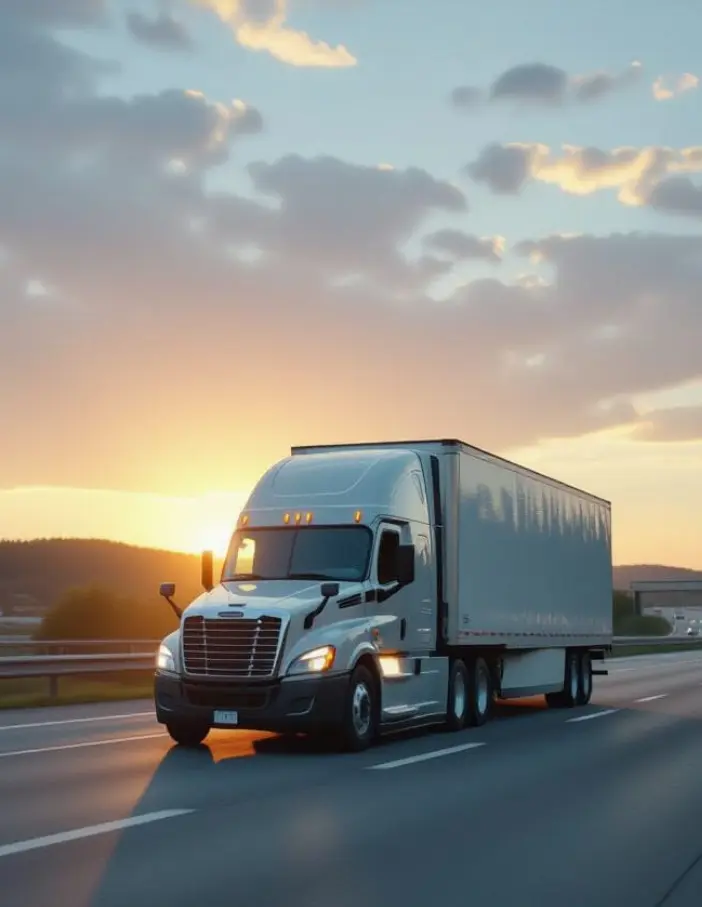 Camion de déménagement roulant sur une autoroute en France